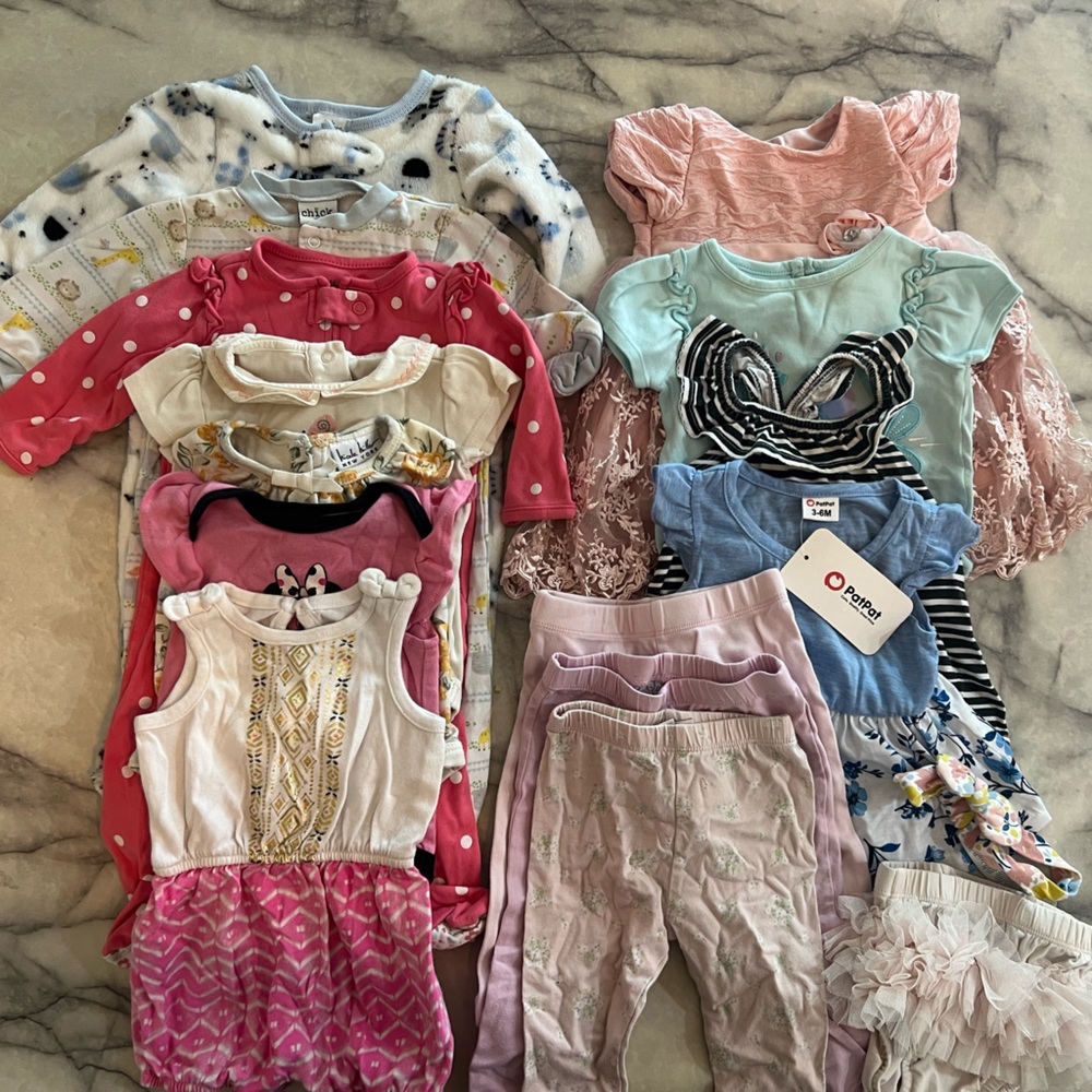 multi brand carters disney Baby Girl Clothing Bundle 3-6m